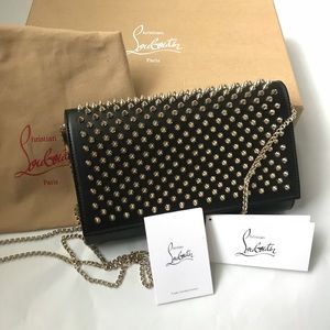 paloma spiked leather clutch